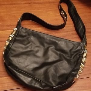 Atalla Leather VINTAGE hobo w metal accent purse!!